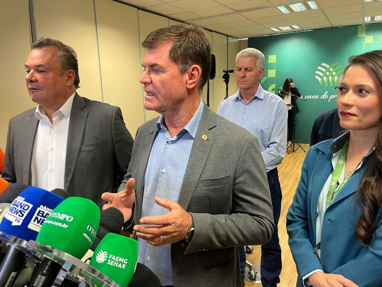 Antônio Pitangui de Salvo, presidente Federação da Agricultura e Pecuária de Minas Gerais (Faemg), durante coletiva 