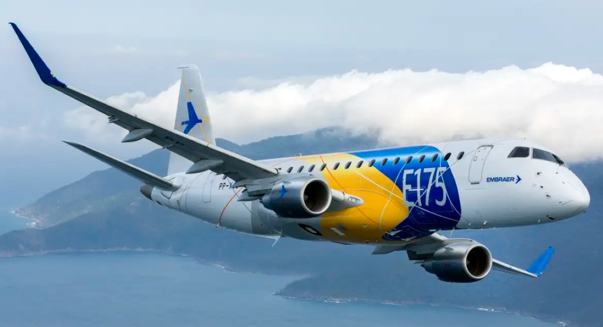 Imagem ilustrativa de um jato da Embraer