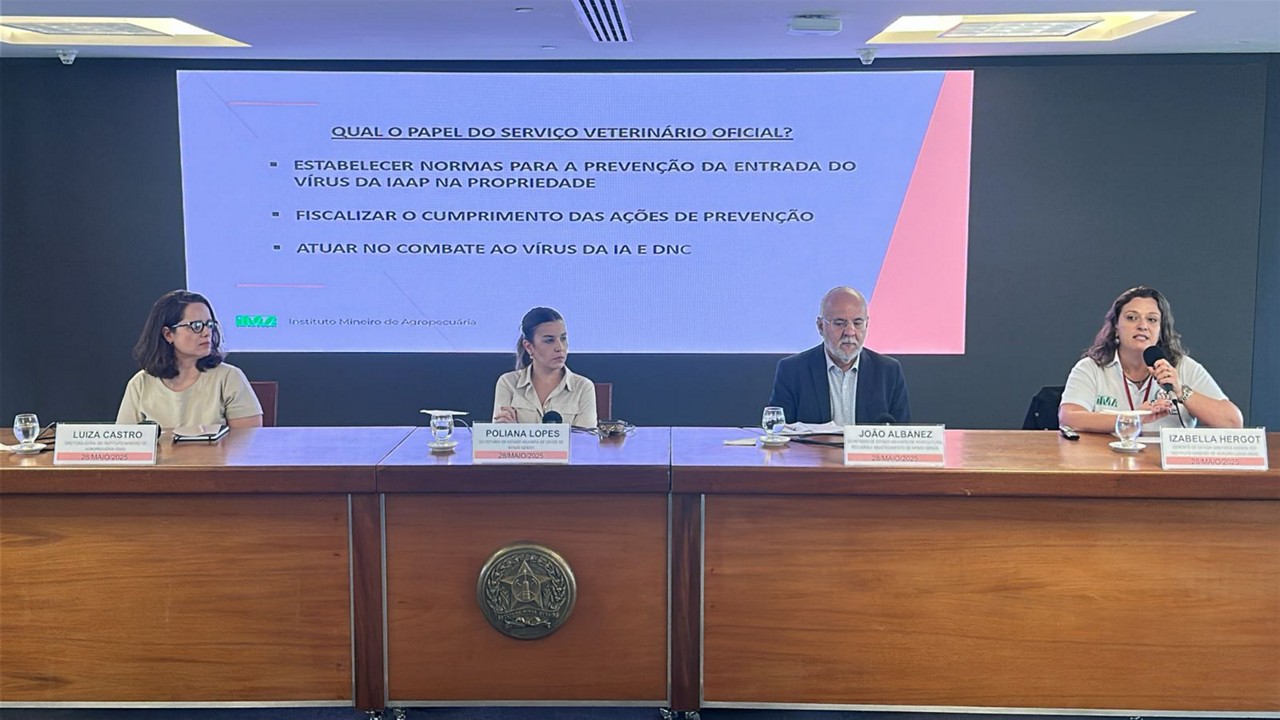 Coletiva foi realizada na Cidade istrativa com representantes do Instituto Mineiro de Agropecuária e Secretarias de Agropecuária e Saúde