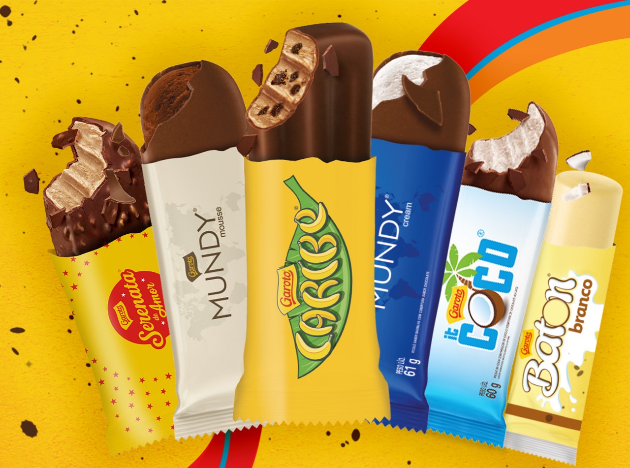 Bombons clássicos viraram picolés