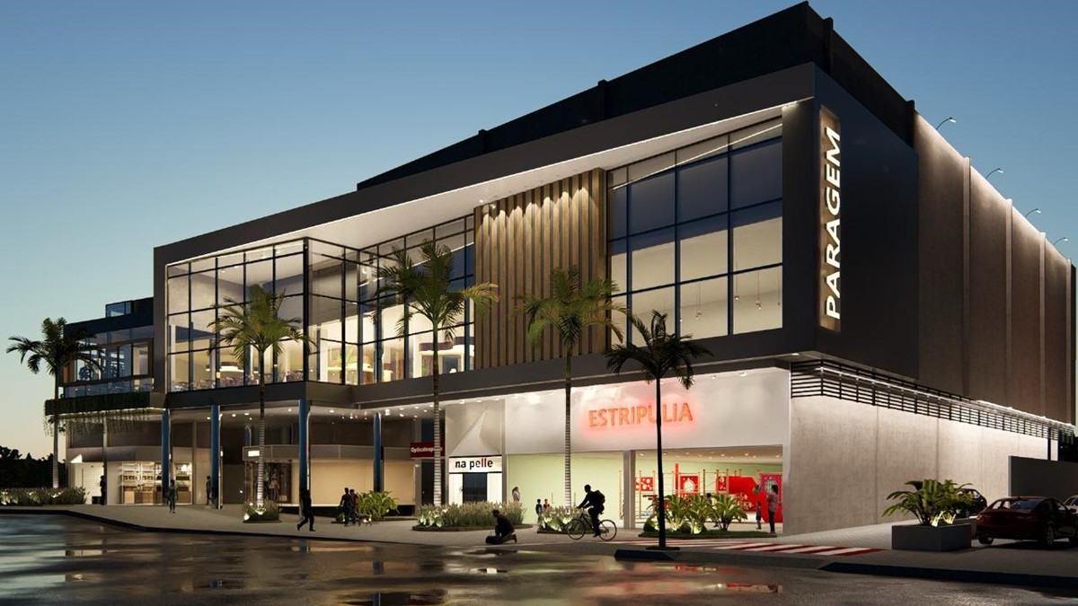 Projeto arquitetônico ilustrativo da reforma do shopping Paragem
