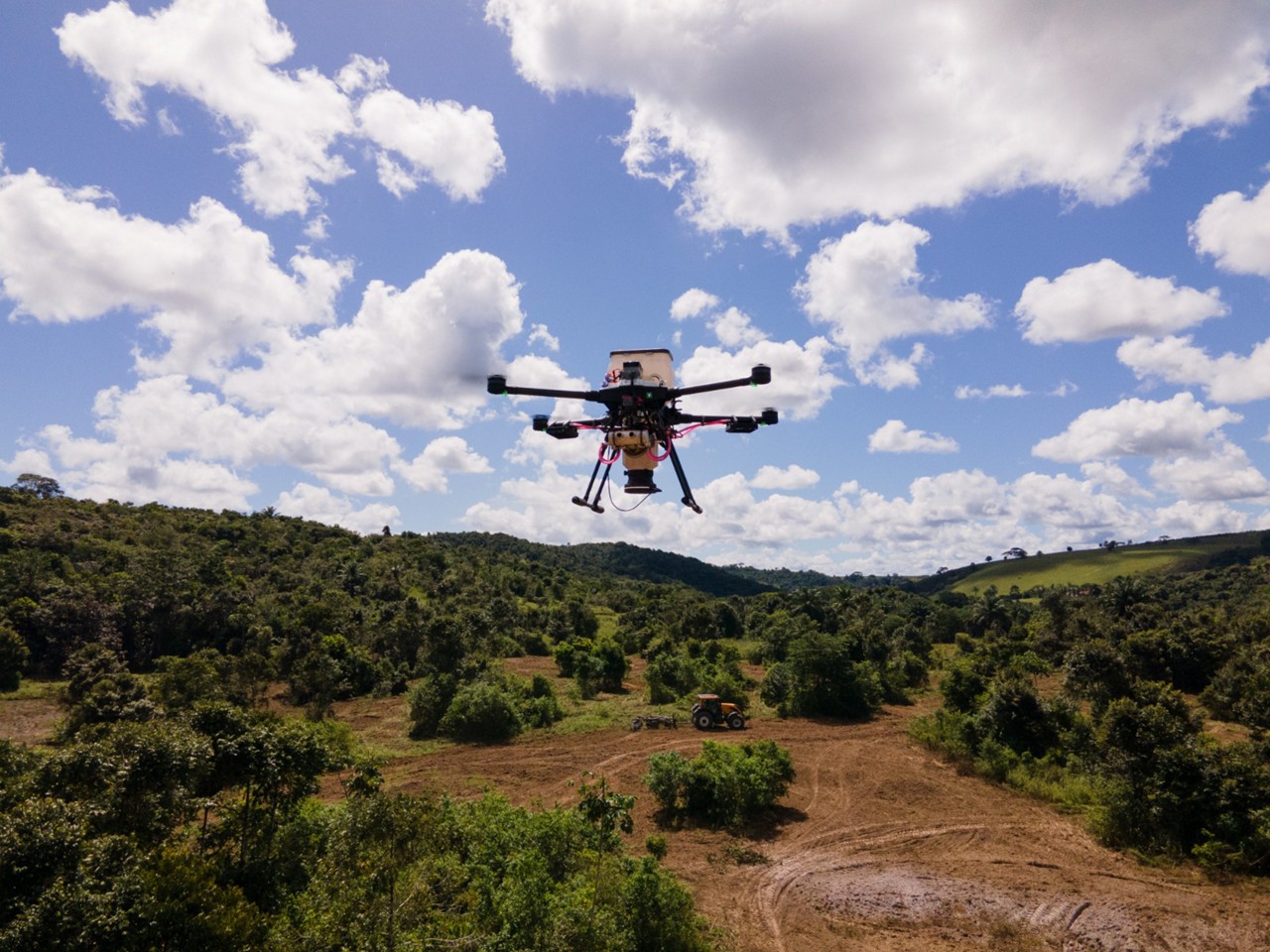 Um único drone é capaz de cobrir entre 25 e 50 hectares por dia e chega a ser até 50 vezes mais rápido do que soluções tradicionais de reflorestamento