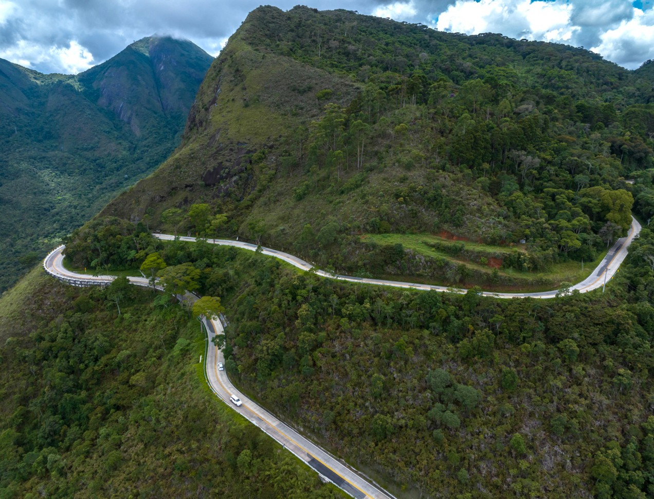 Trecho da rodovia BR-040, entre Minas Gerais e o Rio de Janeiro