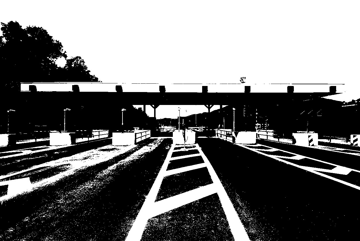 Toll station on a highway