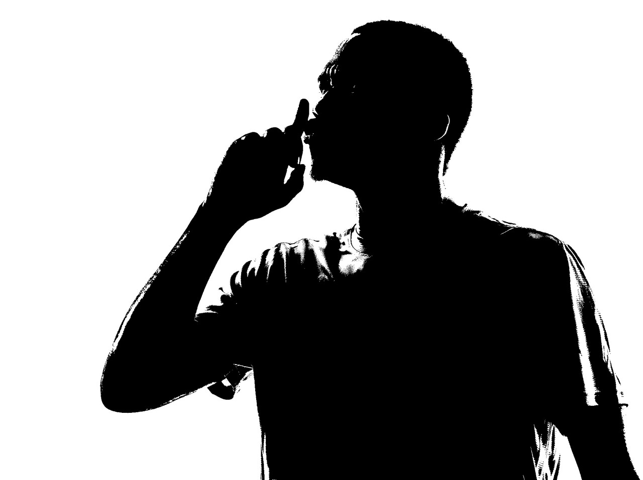 one african man soccer player hushing green jersey in silhouette  on white background