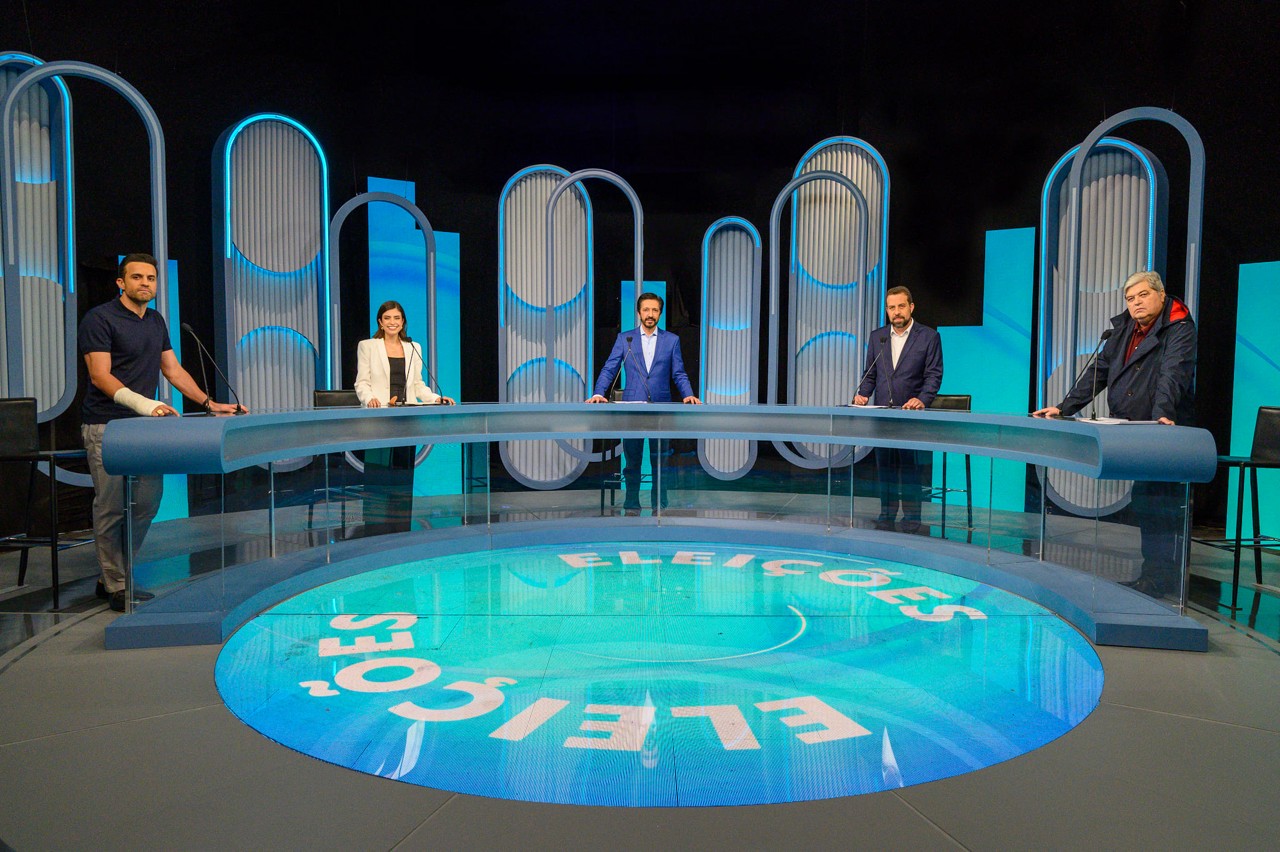 Candidatos participam do debate da Globo, em São Paulo, marcado por ataques mútuos entre Guilherme Boulos, Ricardo Nunes e Pablo Marçal