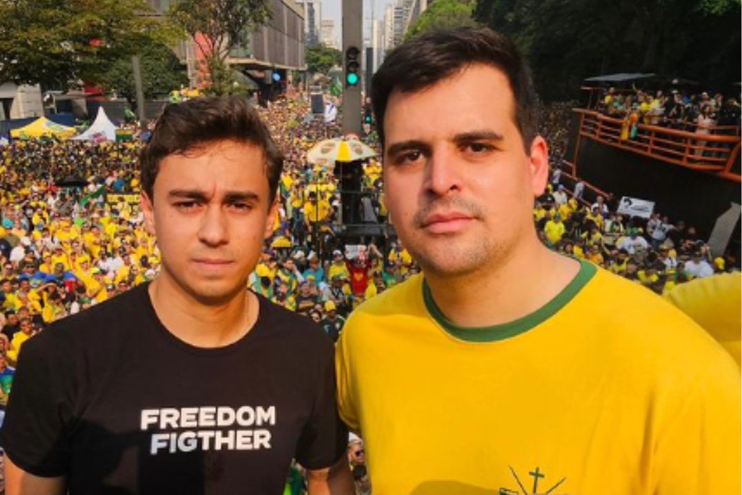 Bruno Engler e Nikolas Ferreira em ato na Avenida Paulista do dia 07 de setembro
