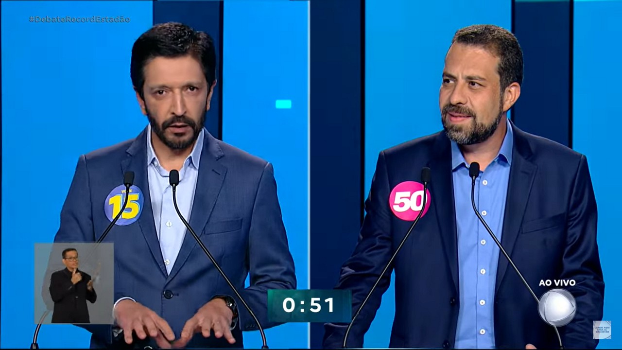 Em São Paulo, Nunes e Boulos baixaram o nível e trocaram ataques durante debate da Record