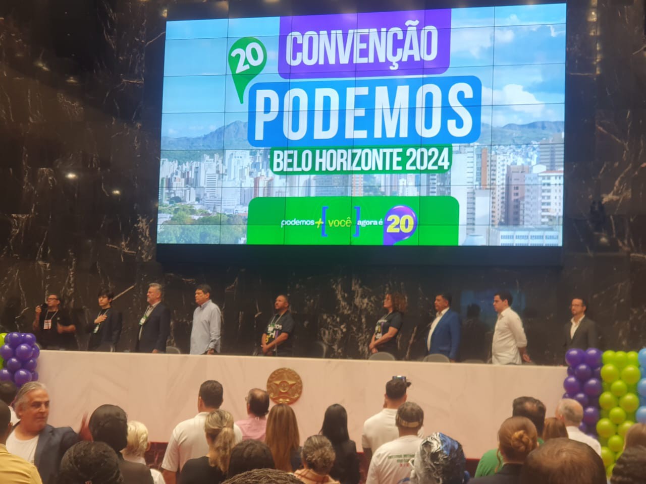 Convenção do Podemos realizada na manhã deste domingo (4), em Belo Horizonte