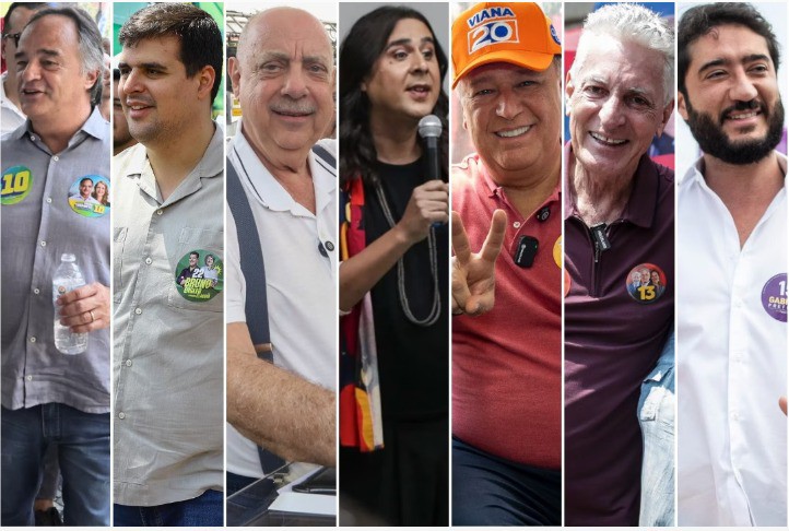 Candidatos à Prefeitura de Belo Horizonte neste domingo (6), durante a votação