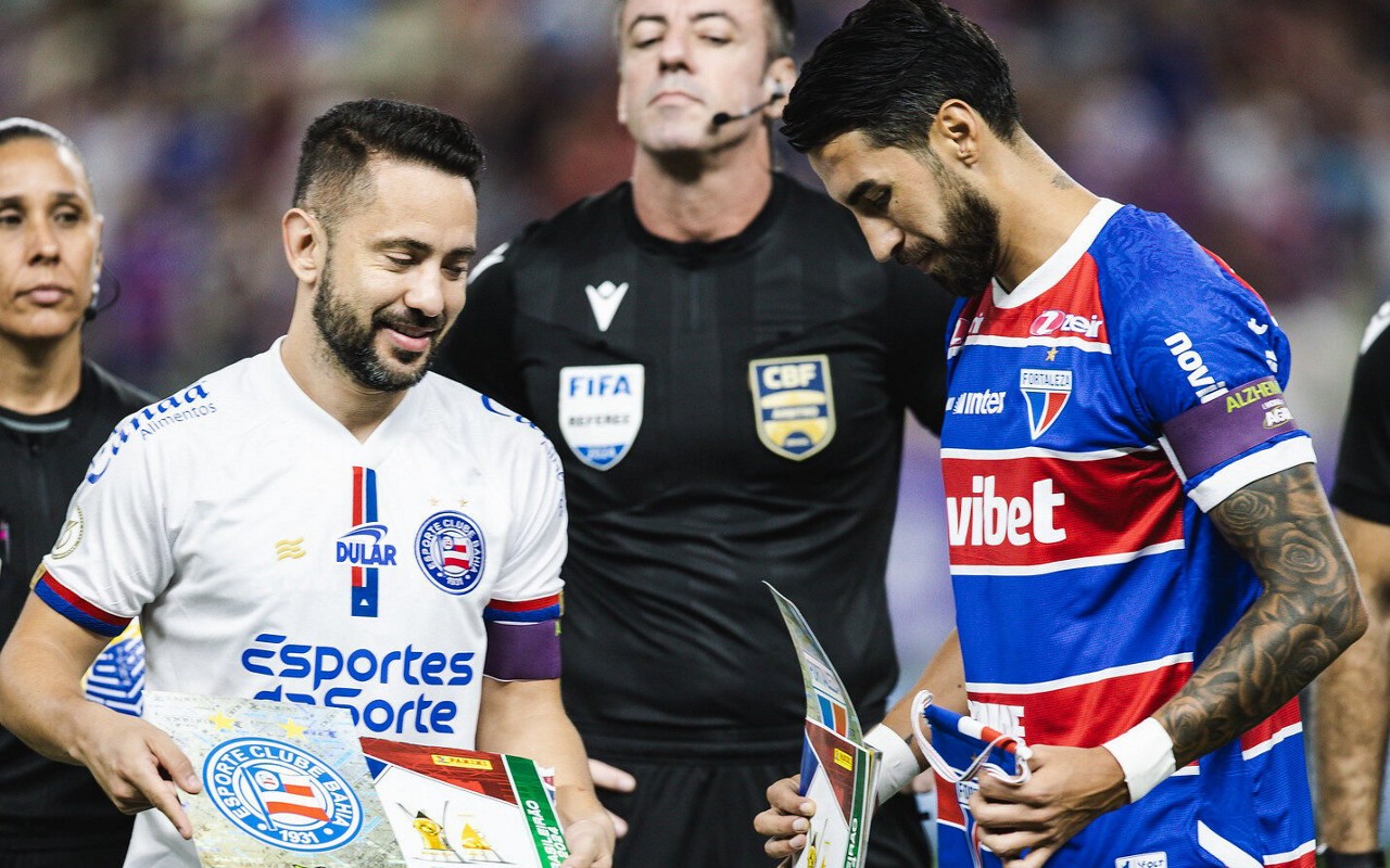 Everton Ribeiro e Lucero são os capitães de Bahia e Fortaleza (foto: AGIF)