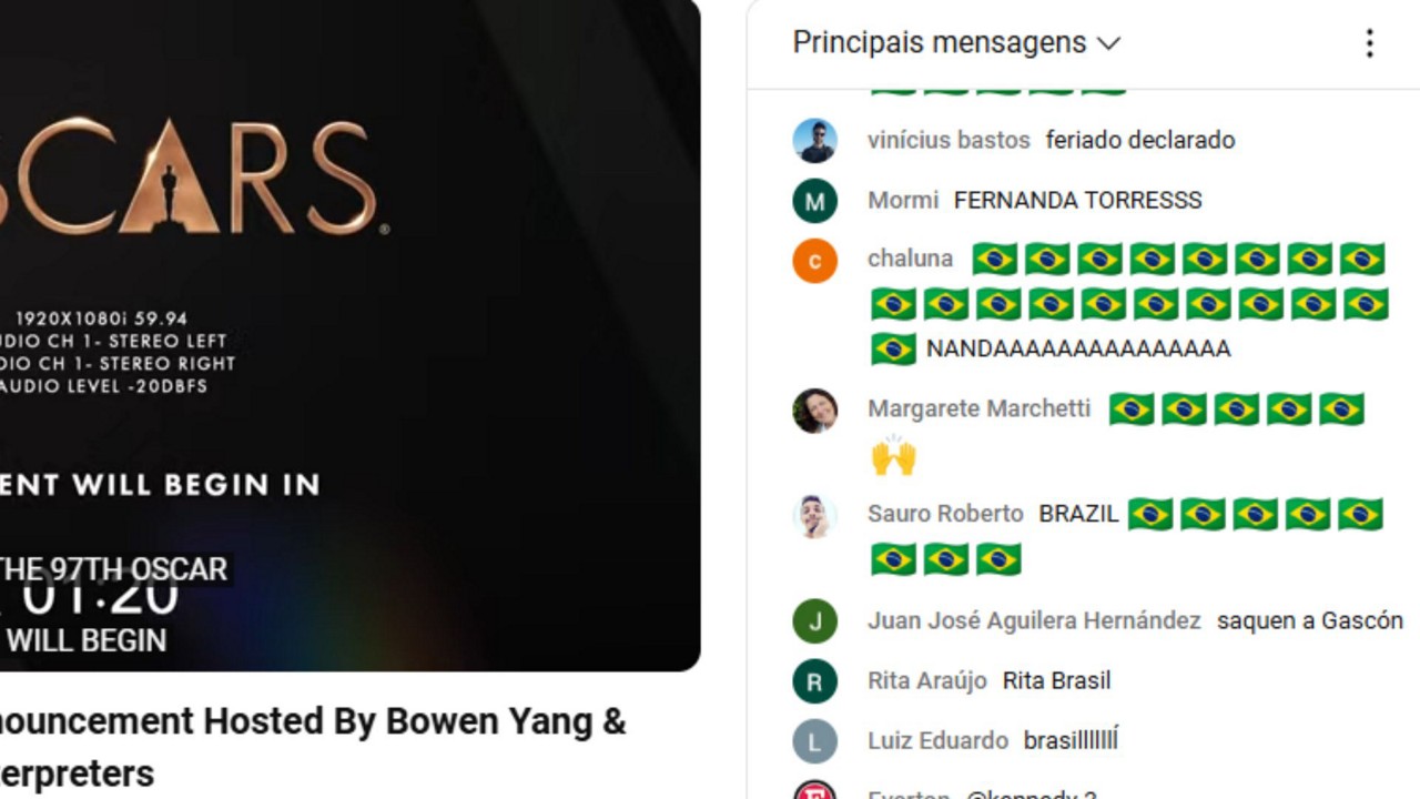 Brasileiros 'invadiram' live do Oscar