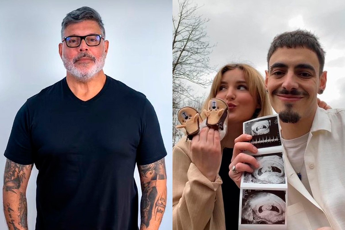 Alexandre Frota, seu filho Mayã Frota e sua esposa Emilie