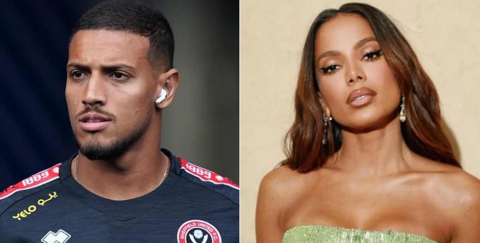 Anitta chegou de mãos dadas com o jogador Vinicius Souza, ex-Flamengo