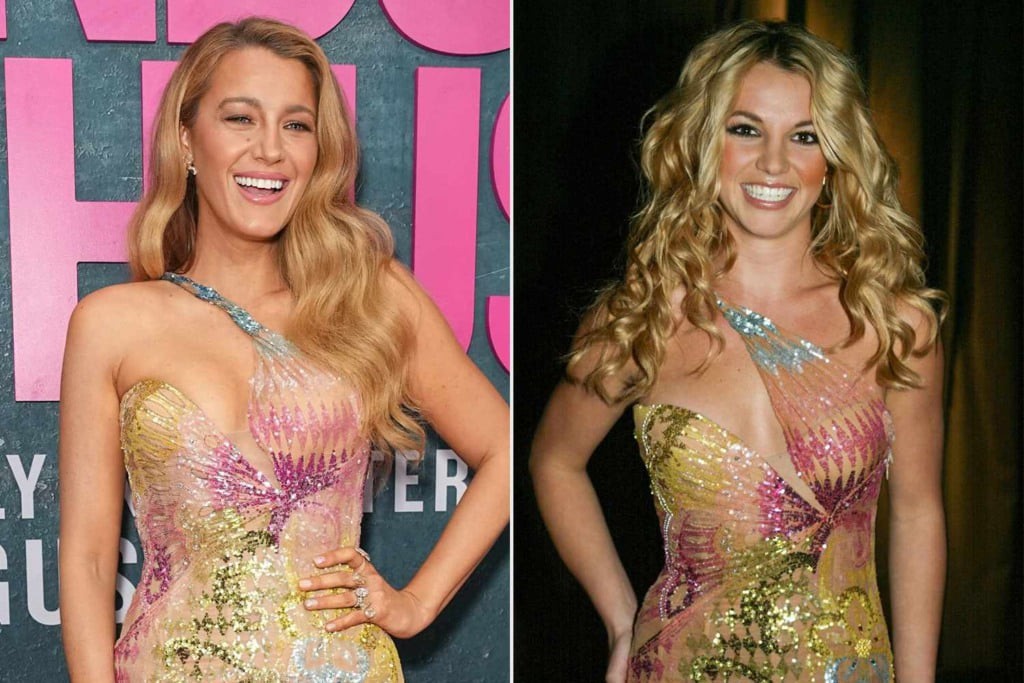 Blake Lively e Britney Spears com o mesmo vestido