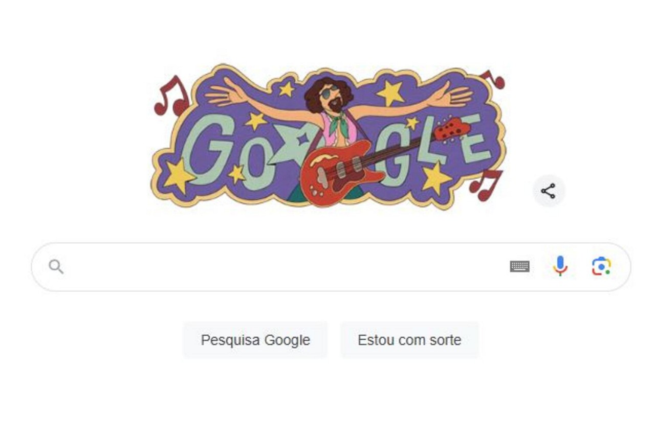 Ilustração de Raul Seixas postada no Google neste sábado (23)