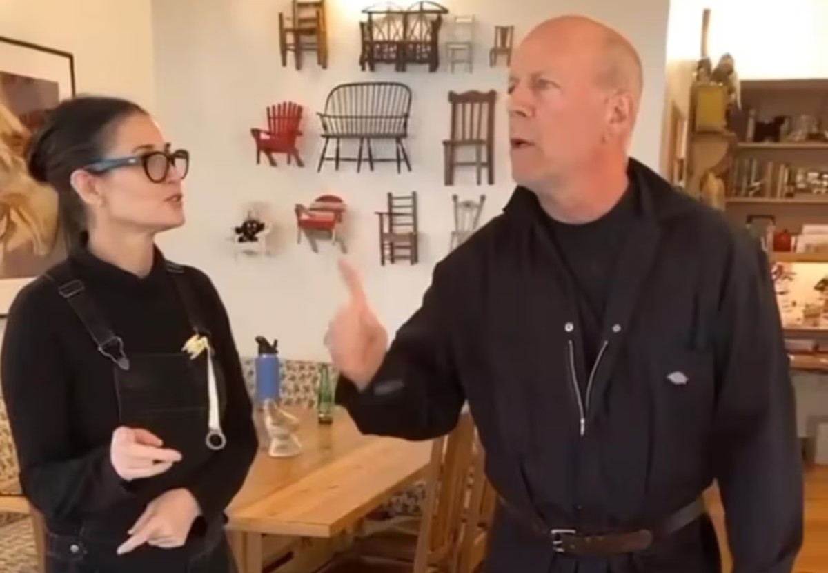 Demi Moore e Bruce Willis em publicação no Instagram