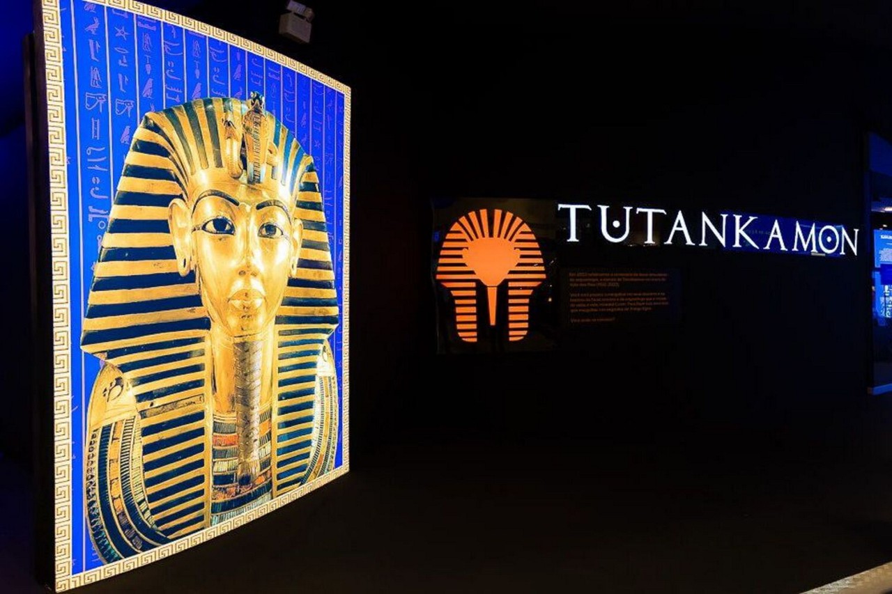 Primeira sala da exposição “Tutankamon, uma experiência imersiva”