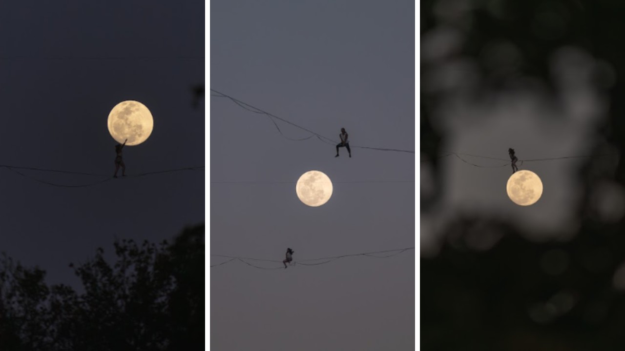 Fotógrafo Richard Santos fez registros incríveis de atletas com a lua no Cura