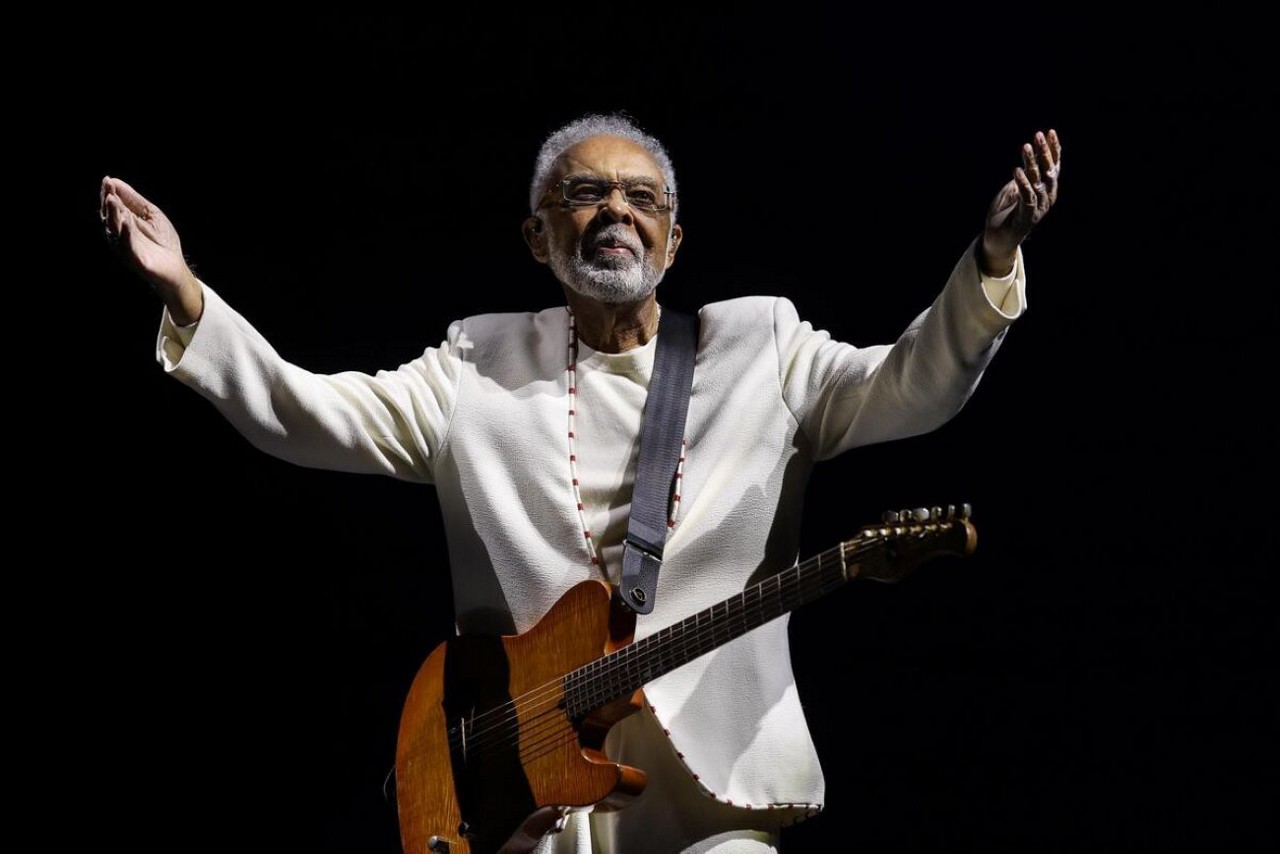 Gilberto Gil durante show da turnê 'Tempo Rei' no Mineirão