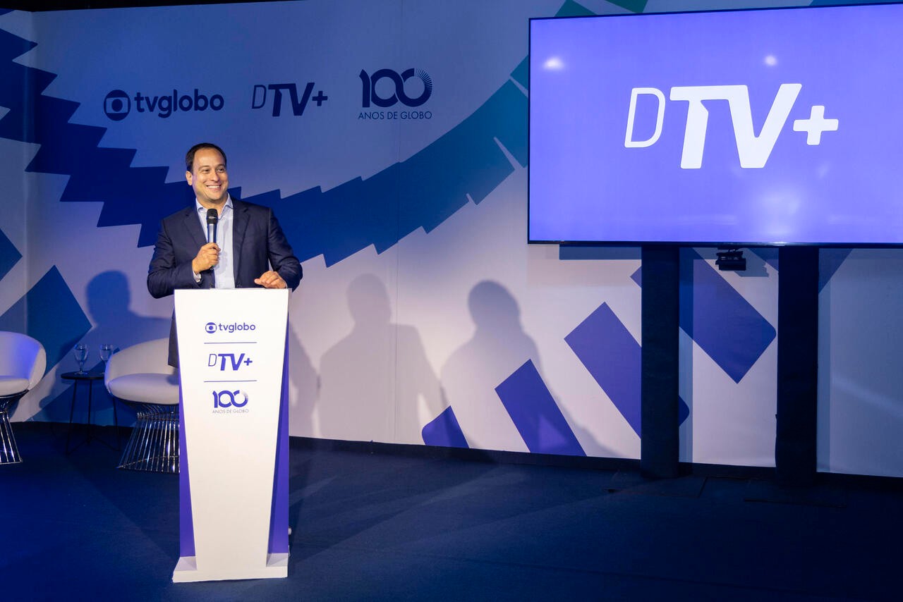 Paulo Marinho, Diretor-Presidente da Globo, durante a inauguração da estação piloto da DTV+