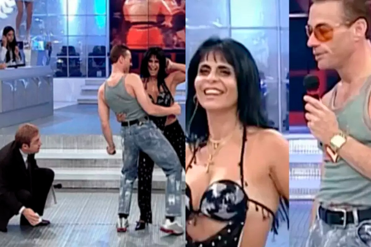 Gretchen e Van Damme no Domingo Legal