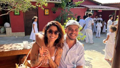 Maria Carol Rebello e o irmão João Rebello