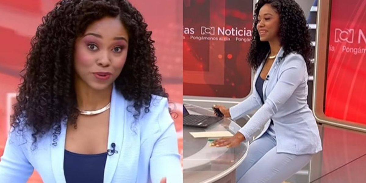 Apresentadora improvisa após cadeira cair durante jornal