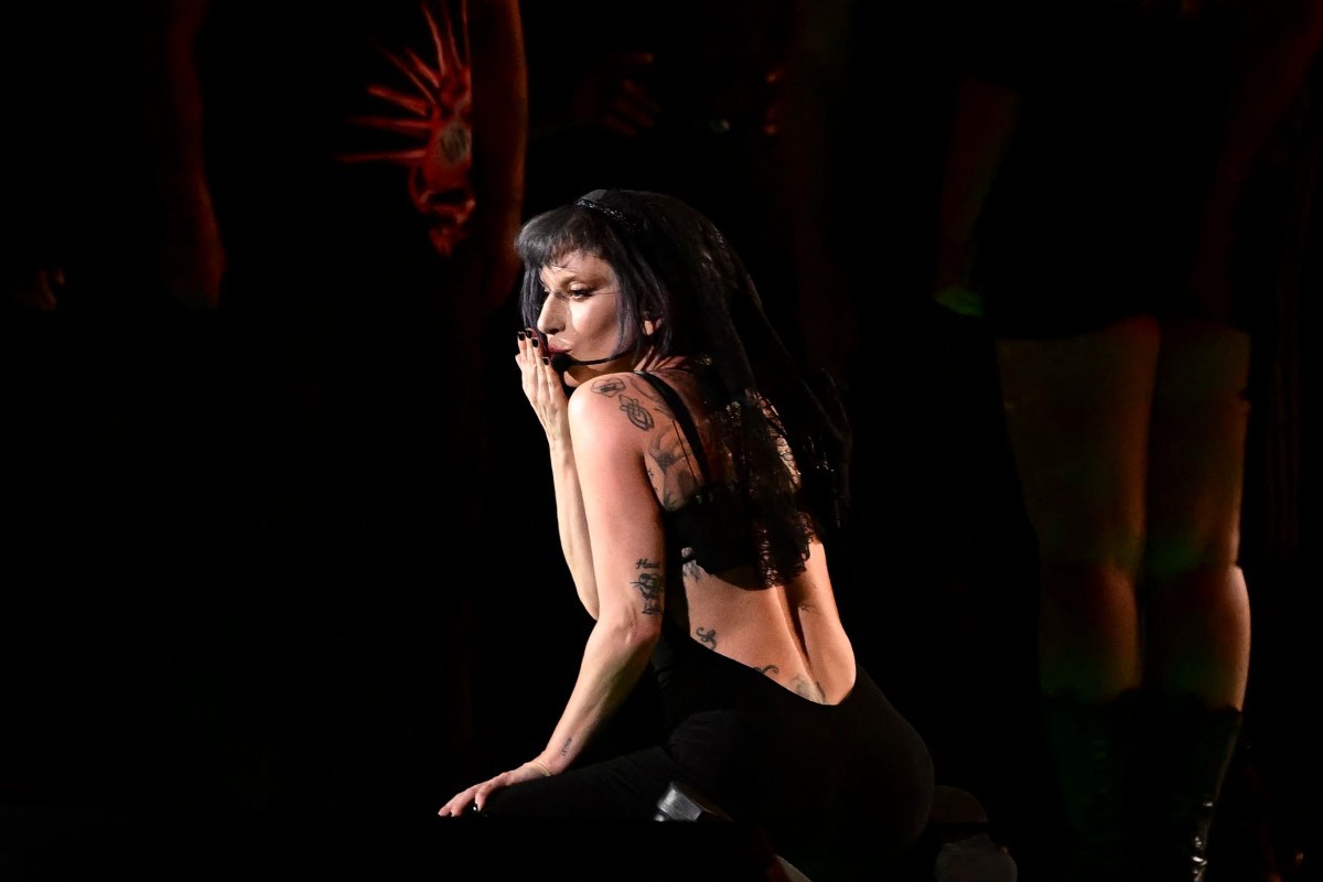 US singer Lady Gaga performs during a rehearsal at Copacabana beach in Rio de Janeiro, Brazil, on May 2, 2025. Lady Gaga will perform a free mega-concert on May 3 on Rio de Janeiro's Copacabana Beach. (Photo by Pablo PORCIUNCULA / AFP)