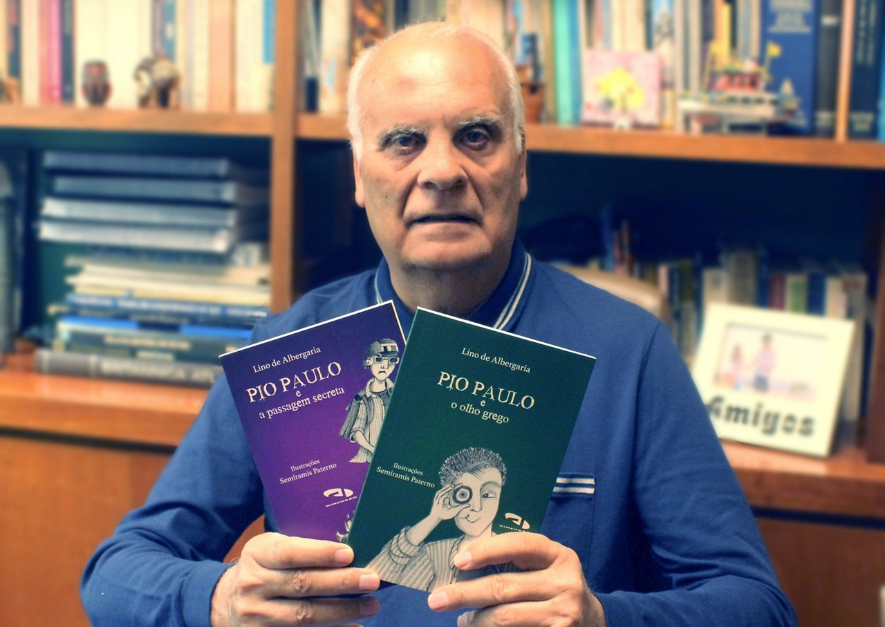 Escritor Lino de Albergaria lança os livros “Pio Paulo e a Passagem Secreta” e “Pio Paulo e o Olho Grego”, na Livraria Jenipapo, na Savassi