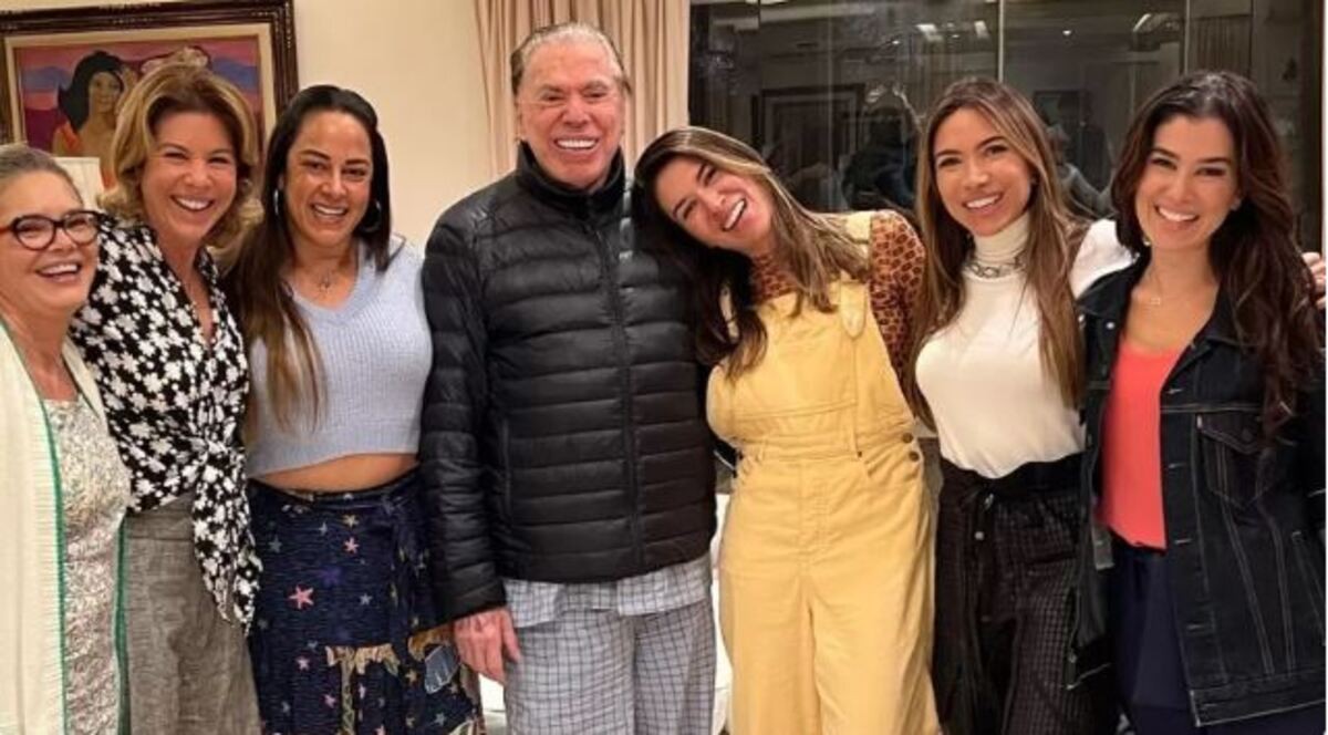 As filhas com Silvio Santos
