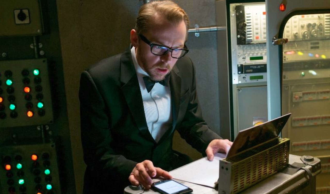 O ator Simon Pegg em cena no filme "Missão: Impossível - Rogue Nation"
