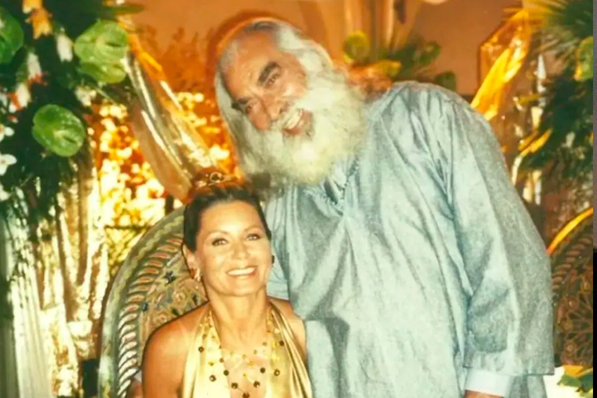 Vera Fischer e o ex-marido, Perry Salles, nos bastidores de O Clone