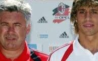 Ancelotti e Crespo atuaram juntos no passado (Foto: Reprodução/ AC Milan)