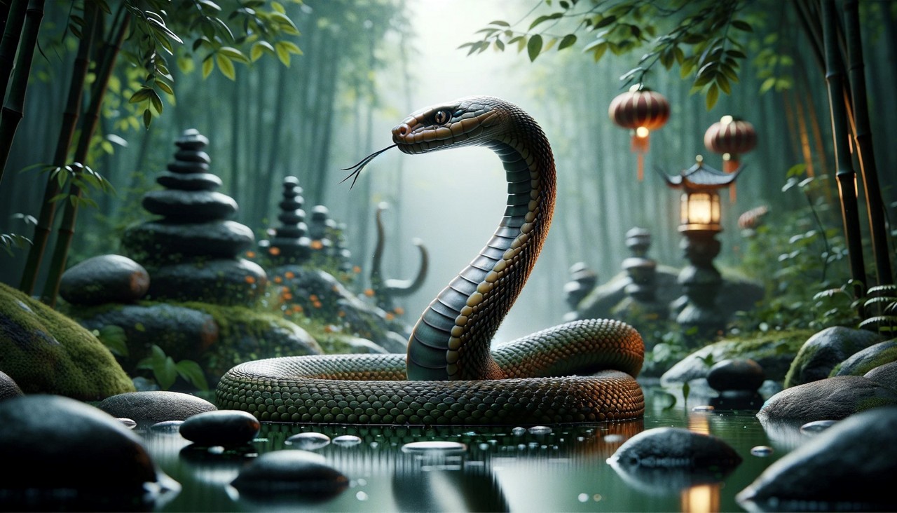 Serpente de madeira yin