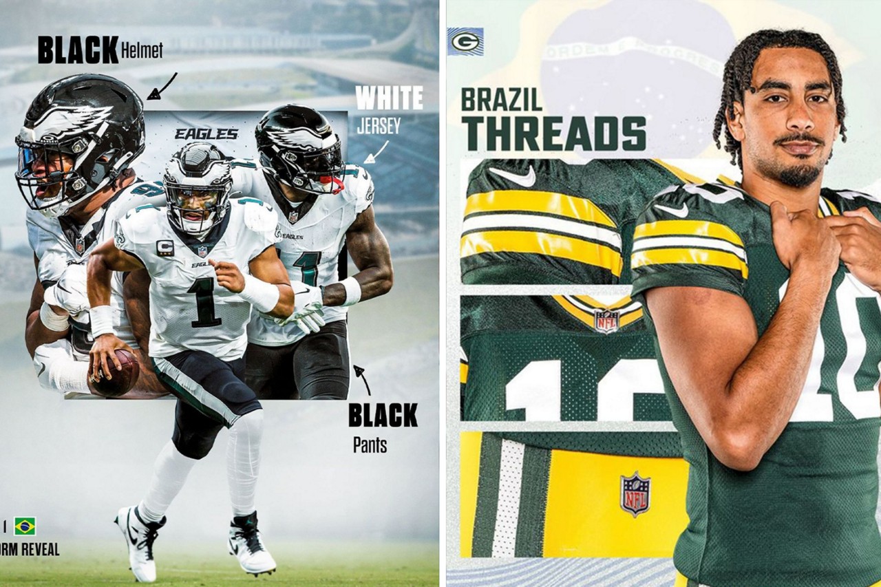Packers e Eagles revelam qual uniforme vão usar no jogo da NFL no Brasil