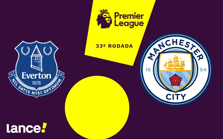 Everton x Manchester City pela Premier League (Foto: Arte/Lance!)