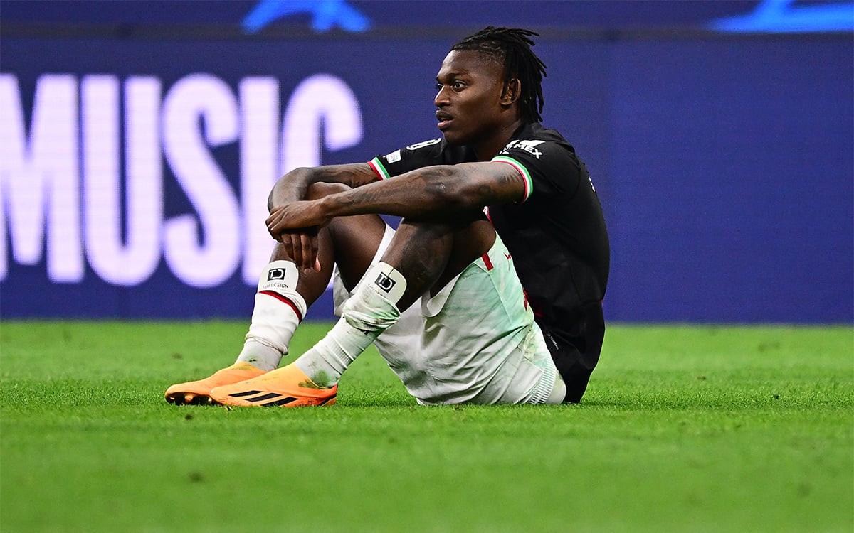 Rafael Leão após partida da Champions League - (Marco BERTORELLO / AFP)