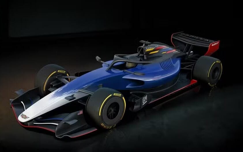 Simulação do carro da Genetal Motors/Cadillac na F1 (Foto: Divulgação)