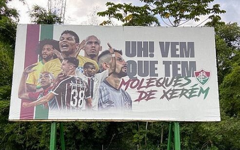 Painel em Xerém mostra as revelações do Fluminense (Foto: Mailson Santana/FFC)