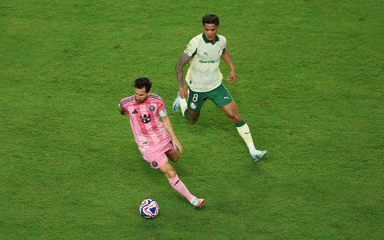 Murilo e Messi em Inter Miami x Palmeiras (Foto: Dan Mullan / GETTY IMAGES NORTH AMERICA / Getty Images via AFP)