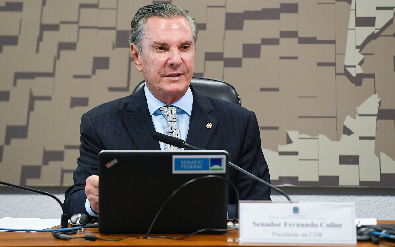 Fernando Collor em discussão no Senado, em 2022 (Foto: Jefferson Rudy/Agência Senado)