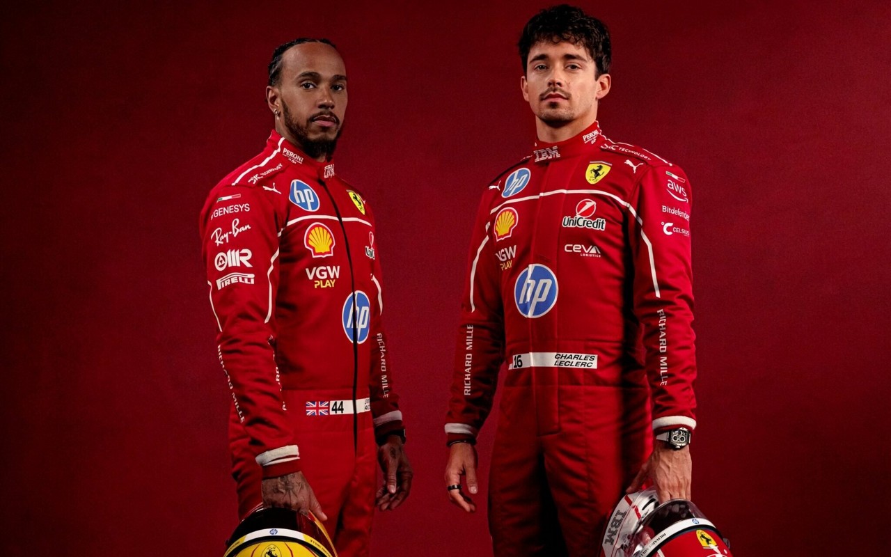 Lewis Hamilton e Charles Leclerc serão a nova dupla da Ferrari em 2025 (Foto: Scuderia Ferrari)