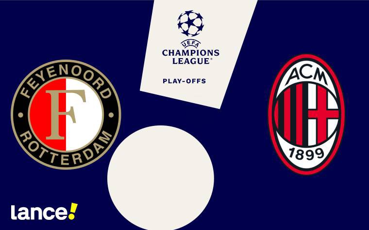 Feyenoord e Milan se enfrentam pelos play-offs da Champions League (Arte: Lance!)