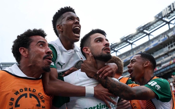 Flaco López comemora gol do Palmeiras (Foto: Cesar Greco/Palmeiras/by Canon)