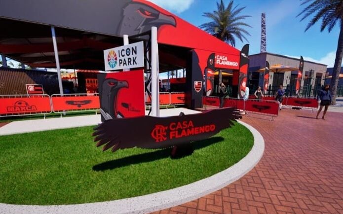 Casa Flamengono no Icon Park, em Orlando (Foto: Divulgação/Flamengo)