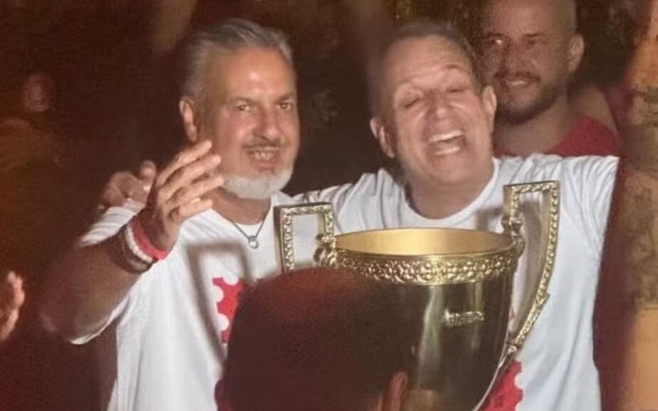 Bap e Boto, do Flamengo, na festa do título carioca (Foto: Reprodução)