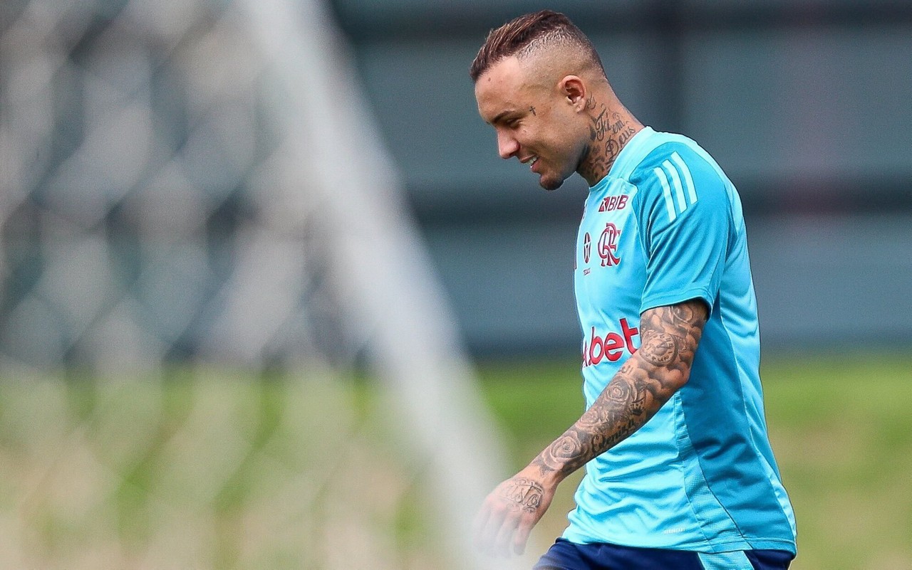 Cebolinha durante treino do Flamengo (Gilvan de Souza /CRF)