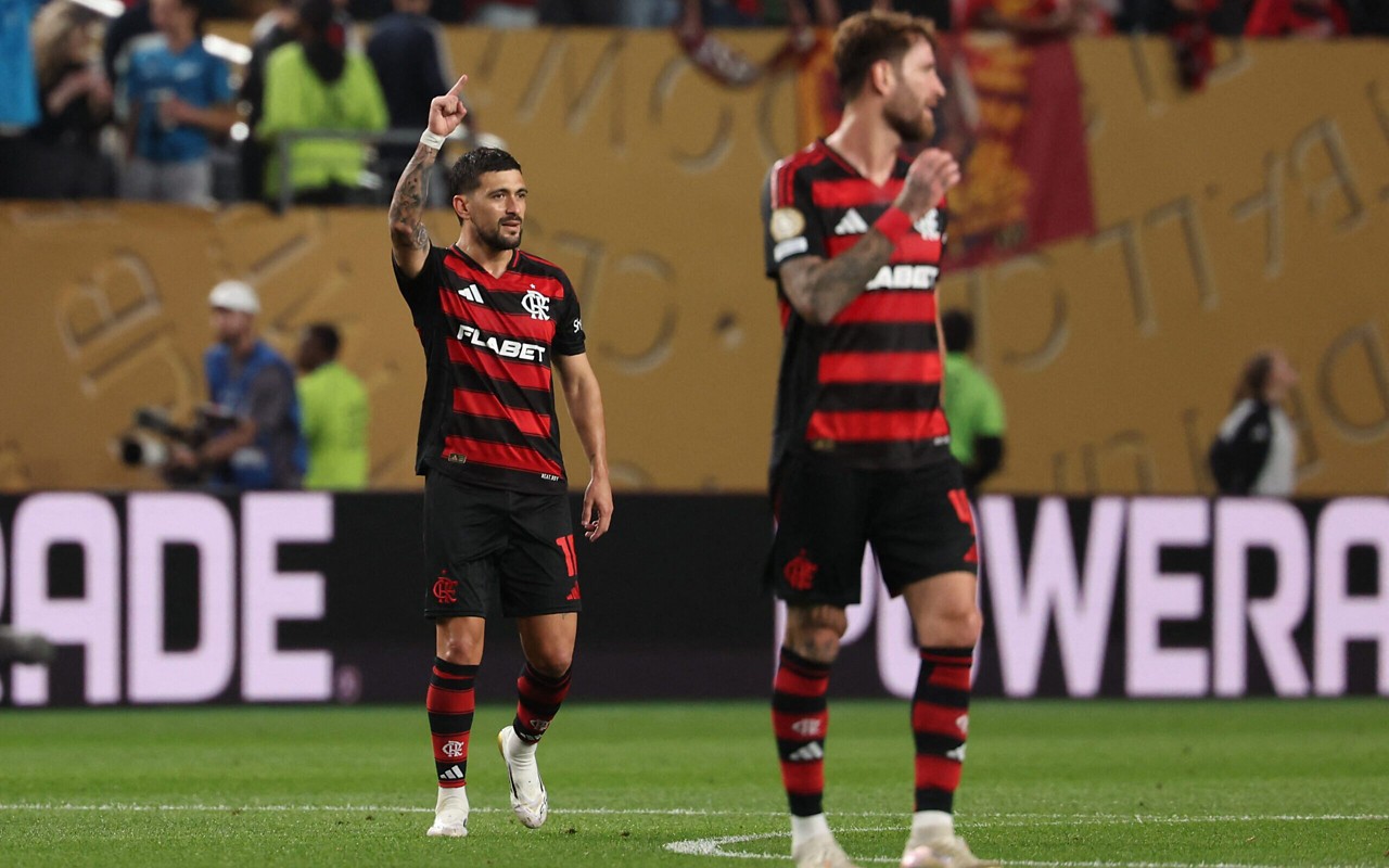 Arrascaeta comemora gol do Flamengo no Mundial de Clubes (Foto: Franck Fife/AFP)