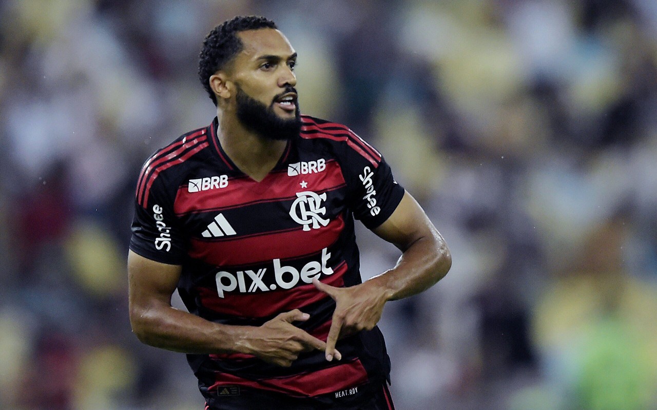 Comemoração de Juninho, atacante do Flamengo (Foto: Alexandre Loureiro/AGIF)